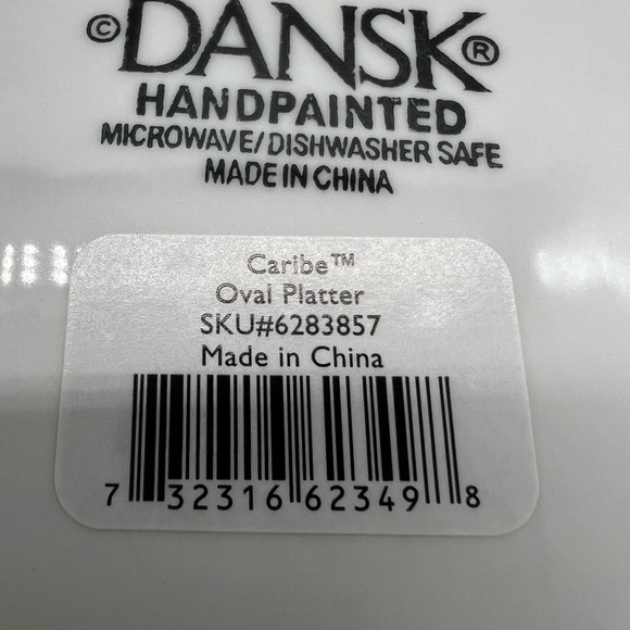 Dansk Yellow and Green Caribe Oval Serveware Platter NWT - Picture 4 of 10